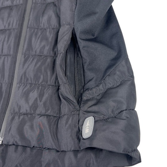 Bass Outdoor Womens Black‎ Hybrid Puffer Jacket Hooded Full Zip Size M - Picture 4 of 7